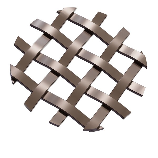 Designs Of Distinction .375" Single Flat Diamond Decorative Grille - Antique Brass, 36"W x 48"L Sheet 013648286SAB1 - main